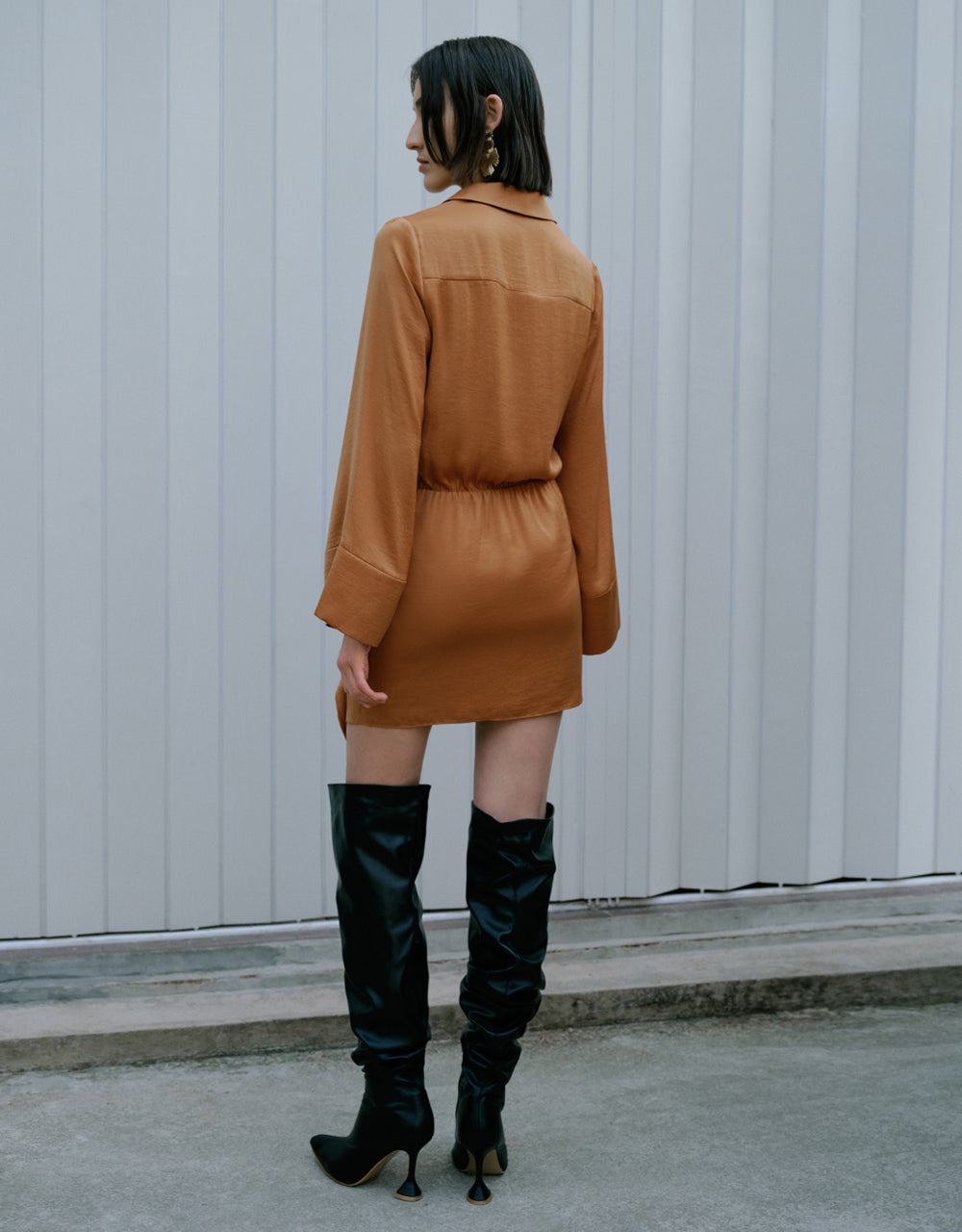 Lapel Shirt Dress