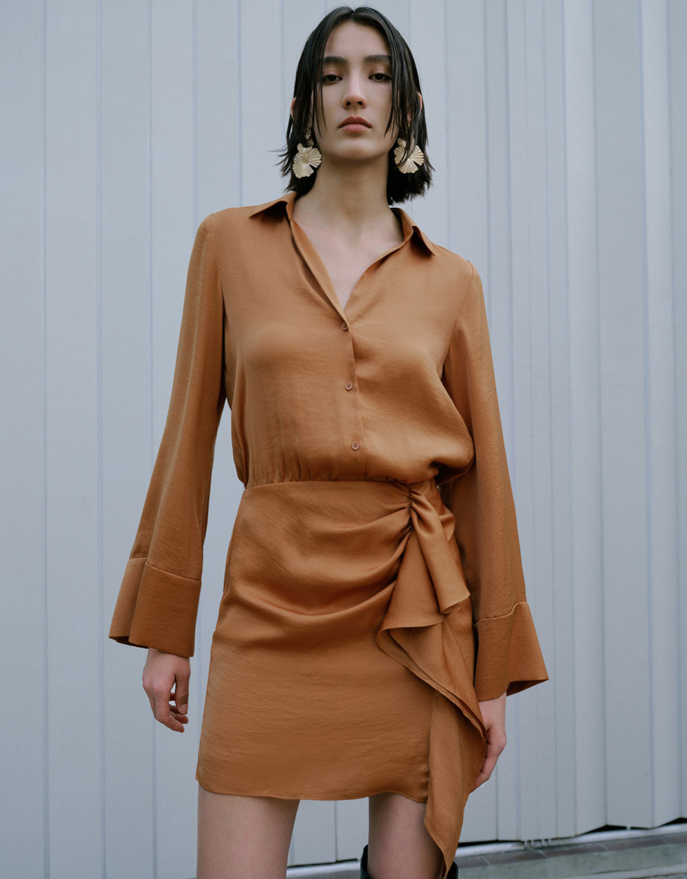 Lapel Shirt Dress