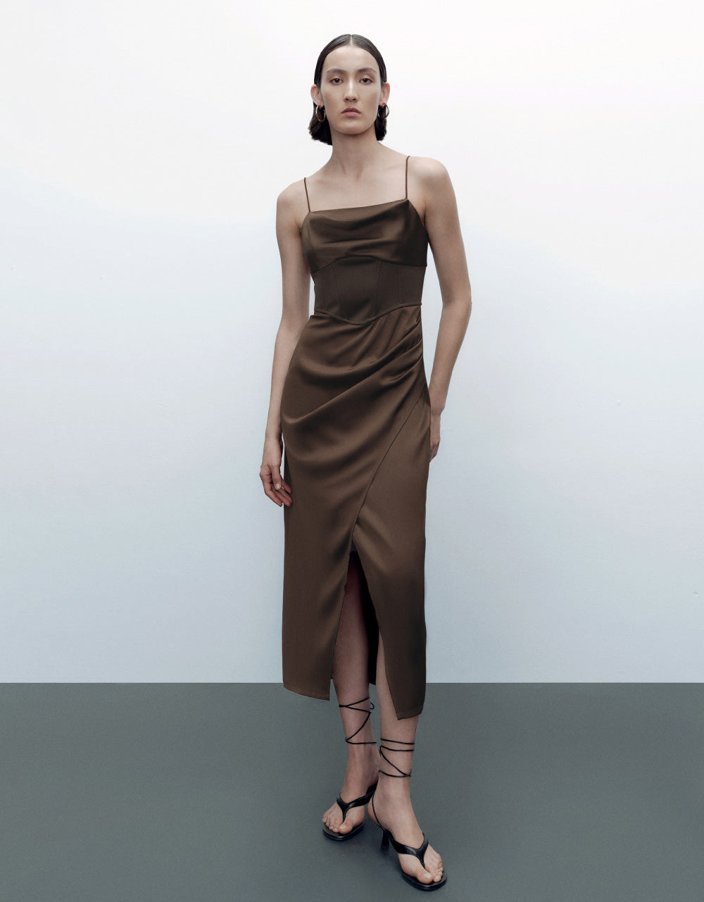 Sleeveless Ruched Straight Dress