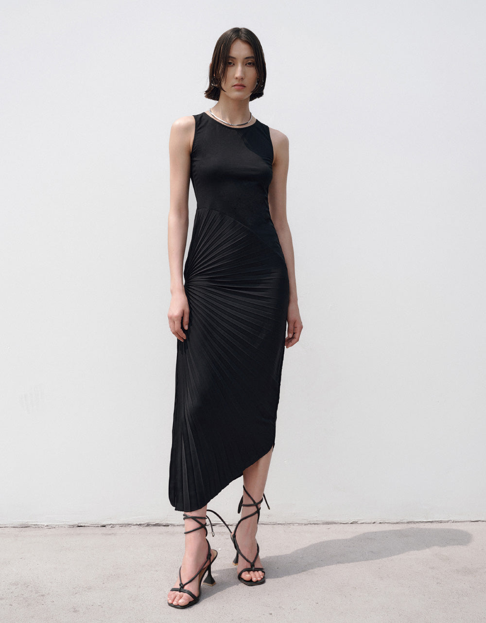 Ruched Sleeveless Dress