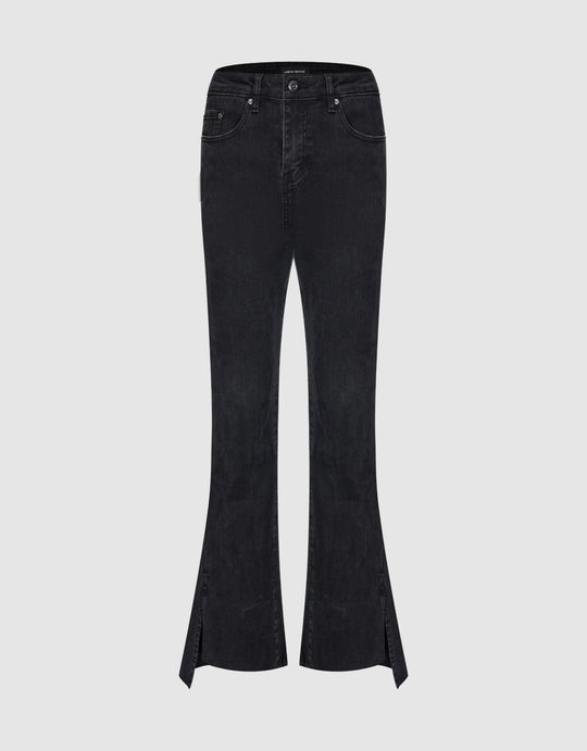 Split Hem Flared Jeans