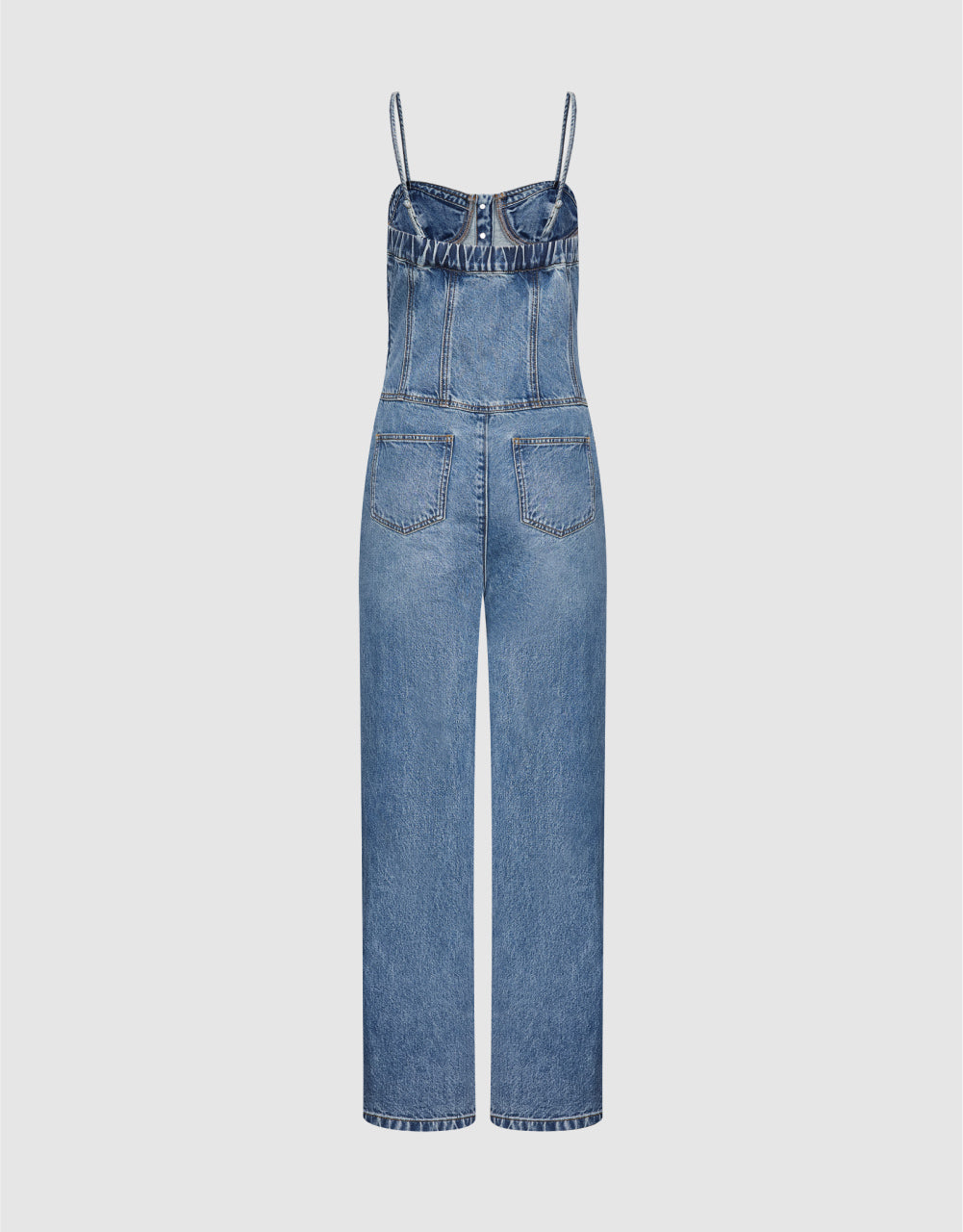 Thin Strap Denim Jumpsuit