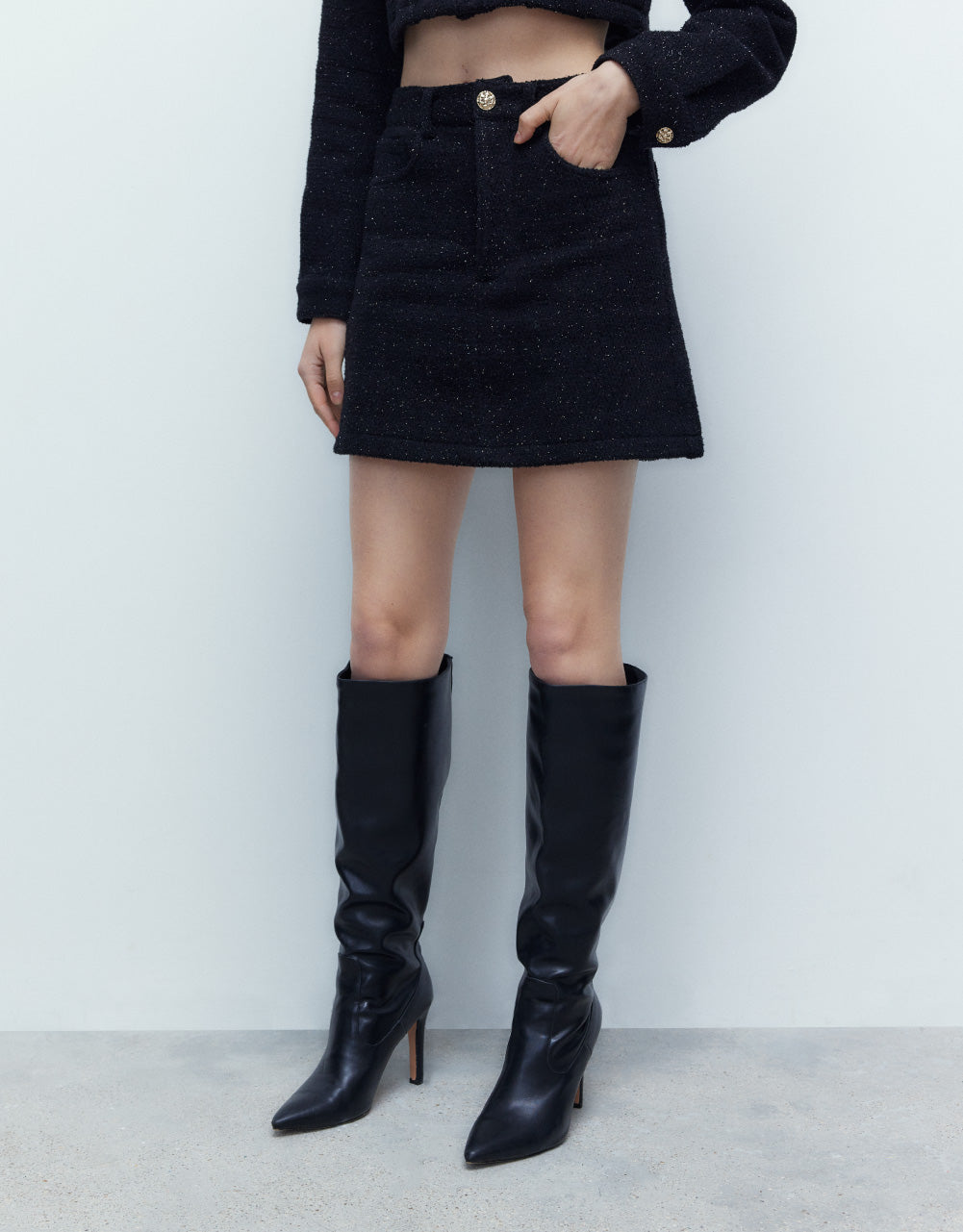 A-Line Denim Mini Skirt