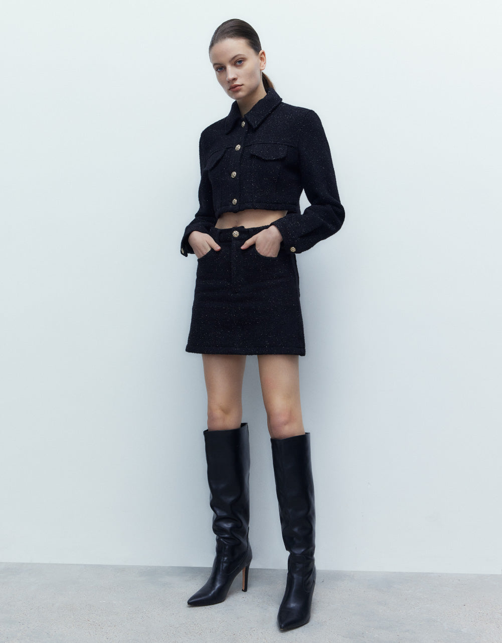 A-Line Denim Mini Skirt