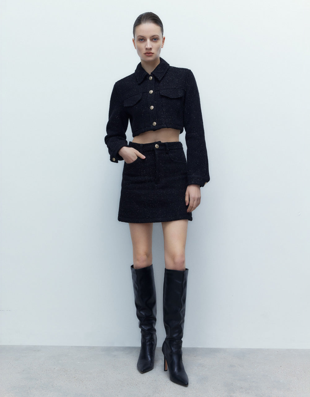 A-Line Denim Mini Skirt