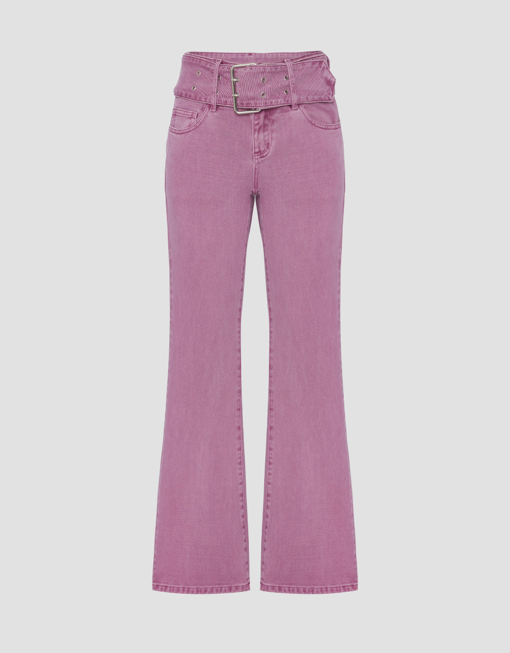 Buckle Detail Flared Jeans