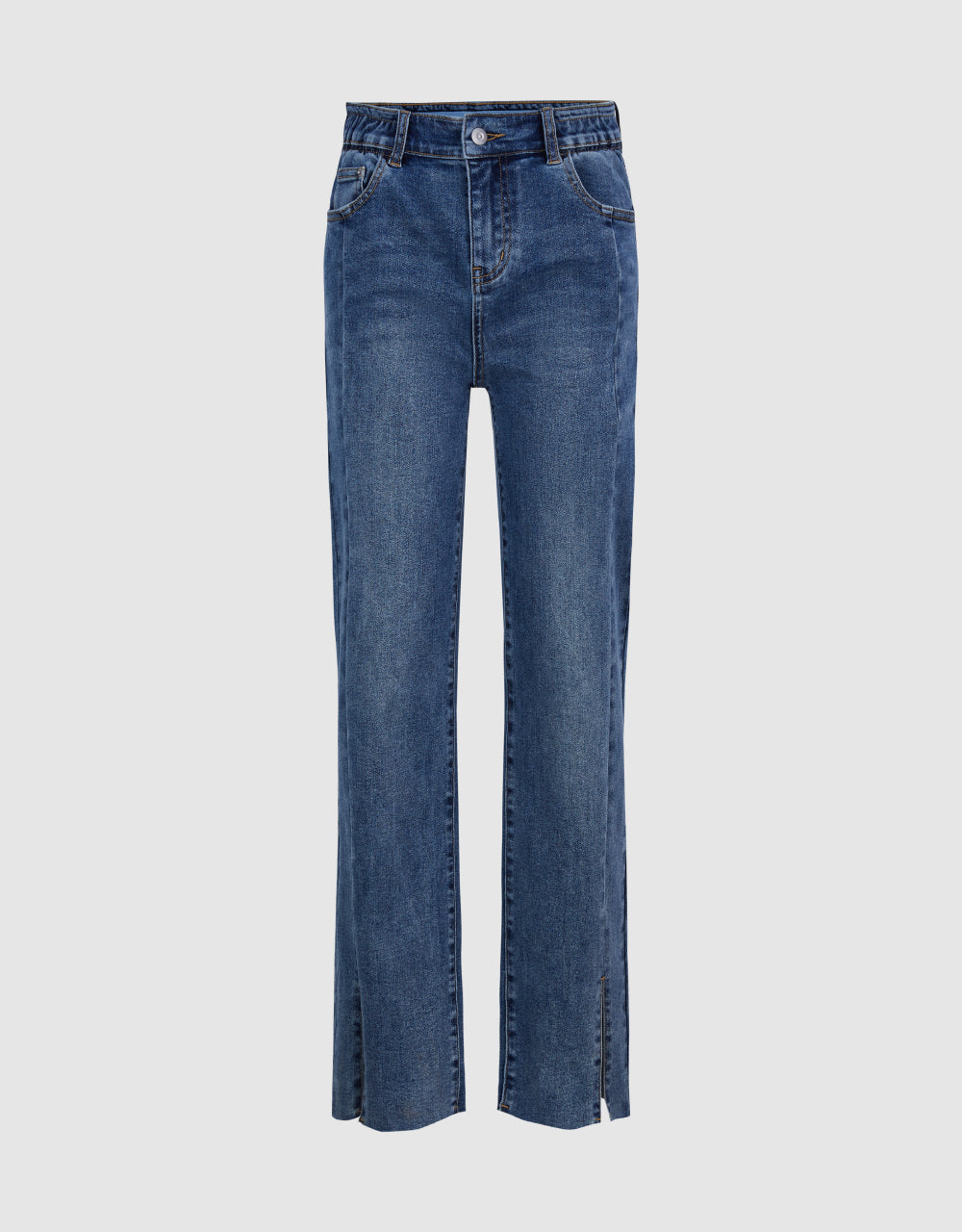 Split Hem Straight Jeans