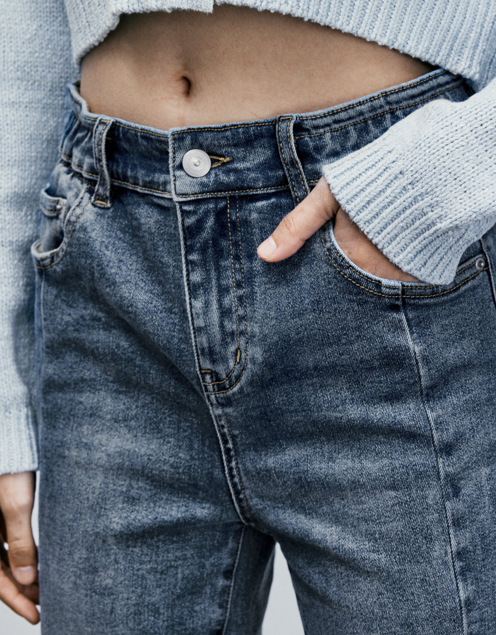 Split Hem Straight Jeans