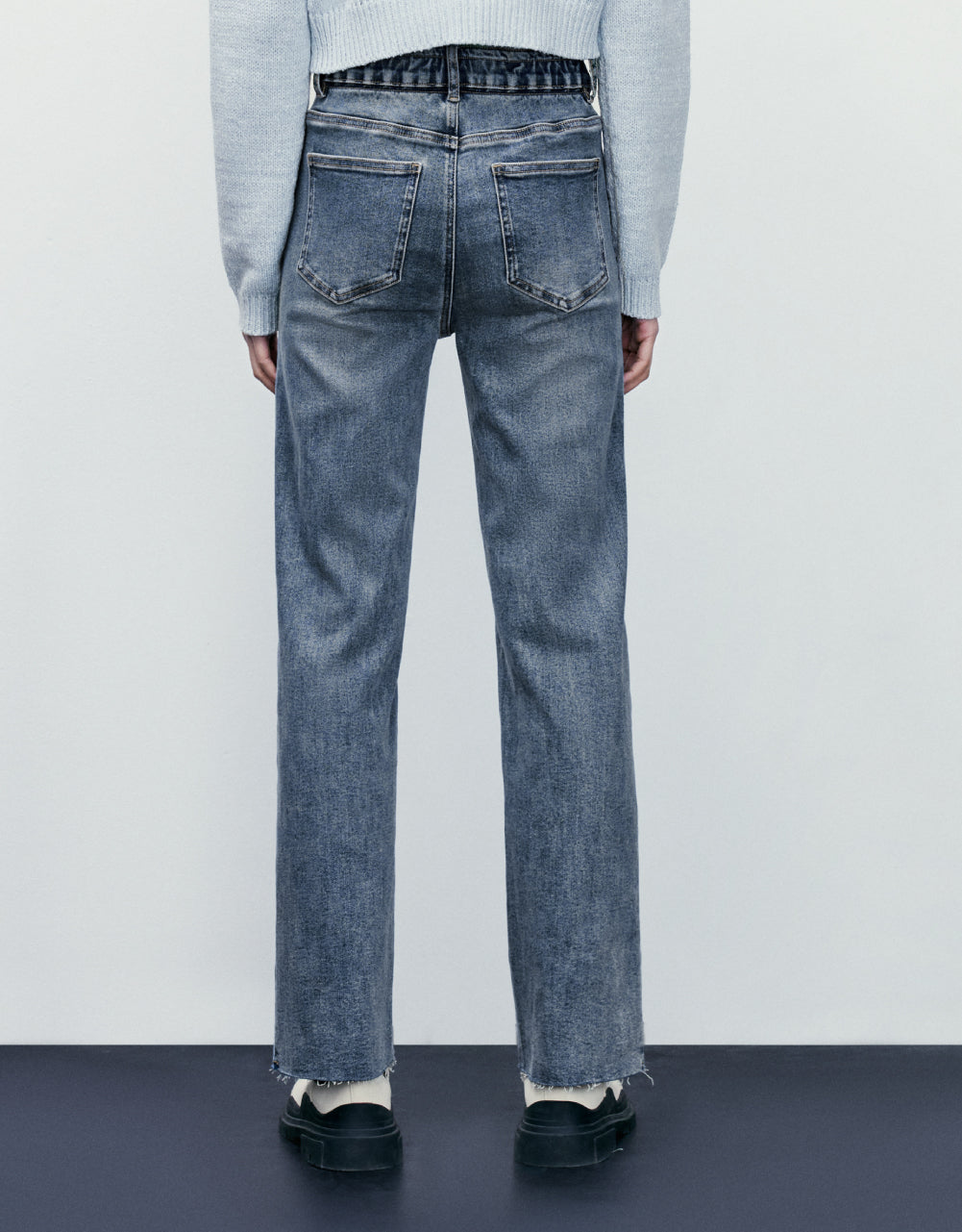 Split Hem Straight Jeans