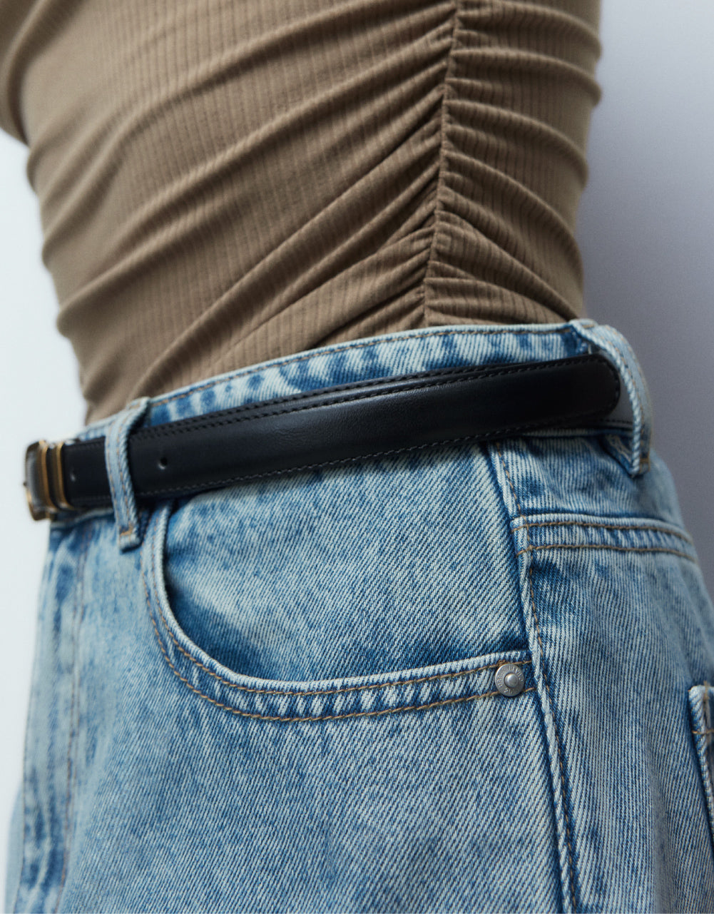 Denim Skinny Fishtail Skirt