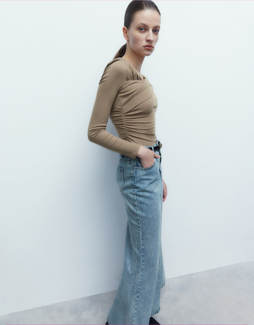 Denim Skinny Fishtail Skirt