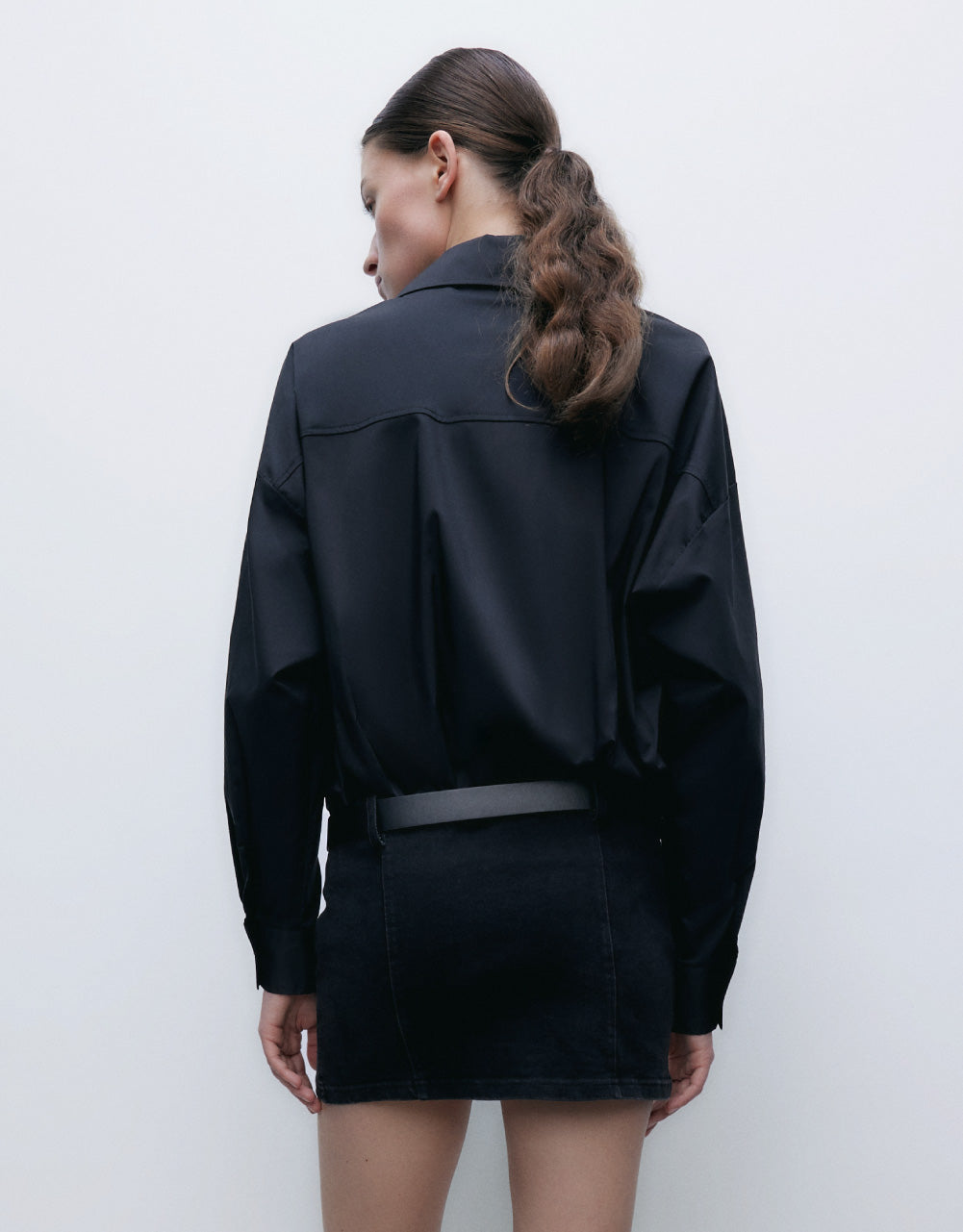 Drop Shoulder Denim Shirt Dress