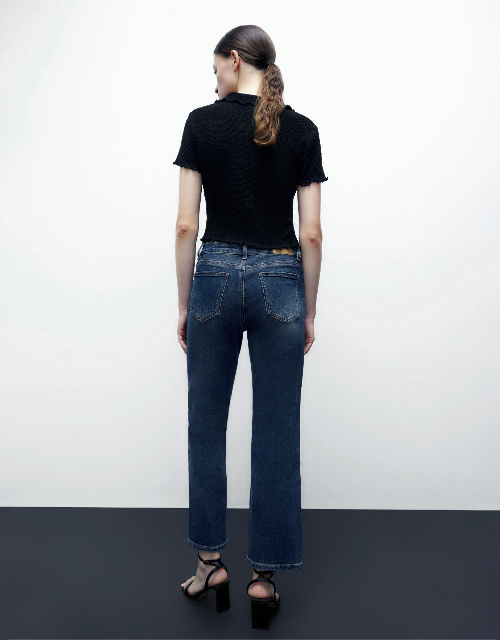 Mid-Waist Straight Jeans