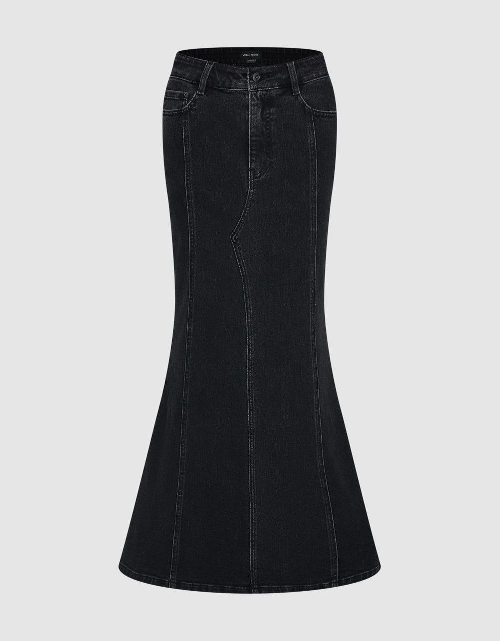 Midi Fishtail Denim Skirt