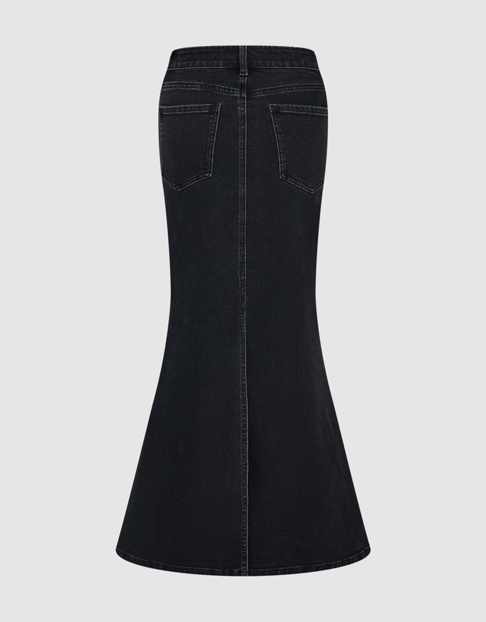 Midi Fishtail Denim Skirt