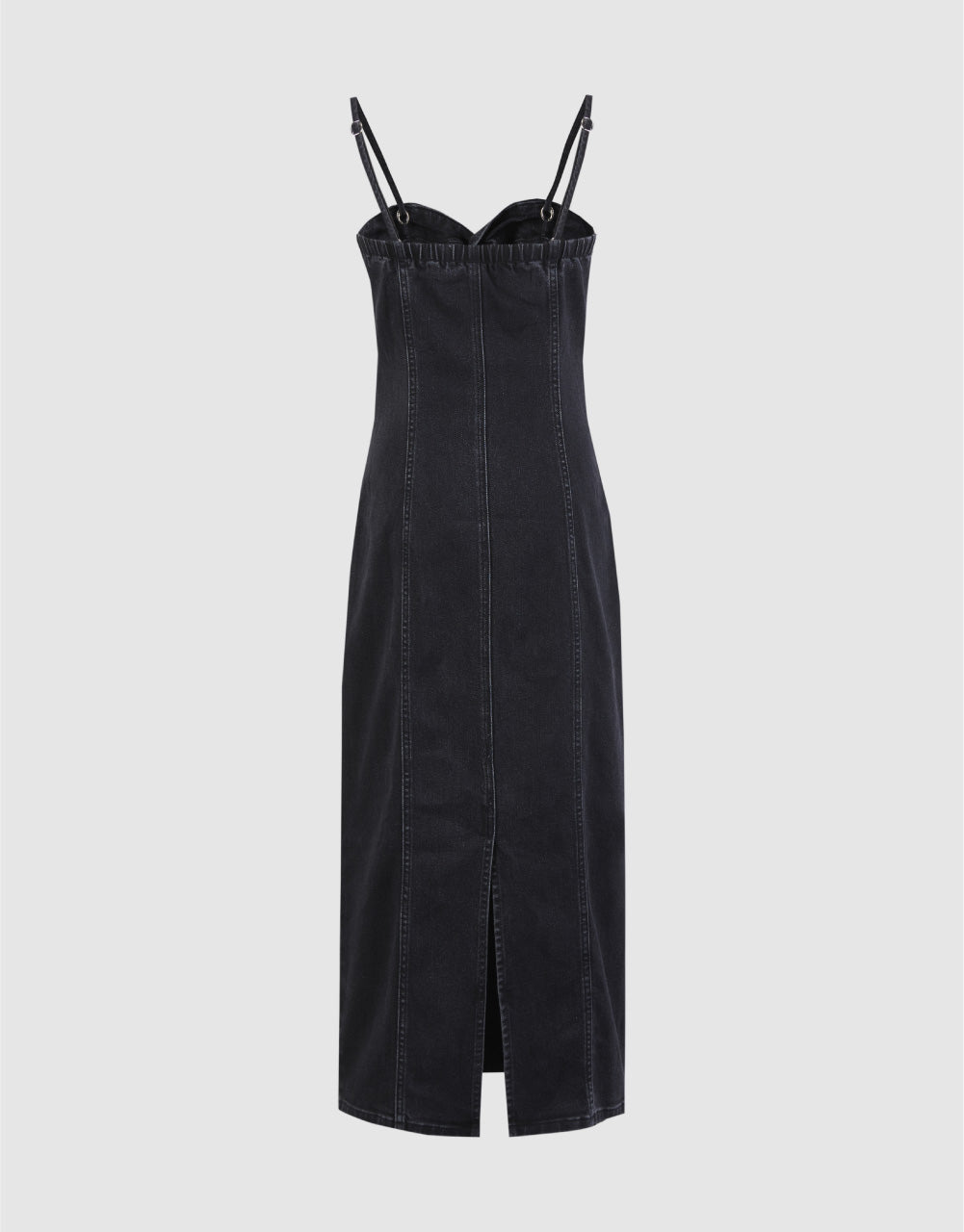 Twist Front Sleeveless Denim Dress