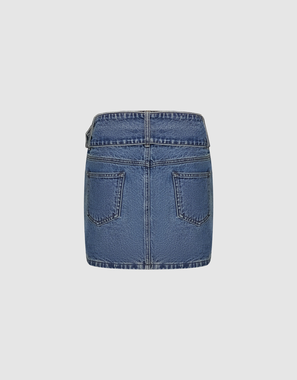 Mini Denim Skirt With Buckled Belt