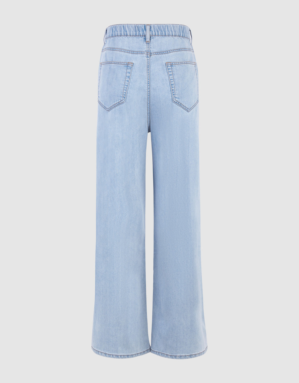 Elastic Waist Split Hem Jeans
