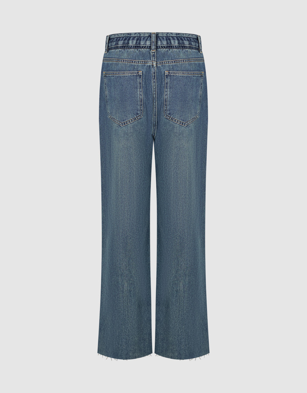Elastic Waist Straight Jeans