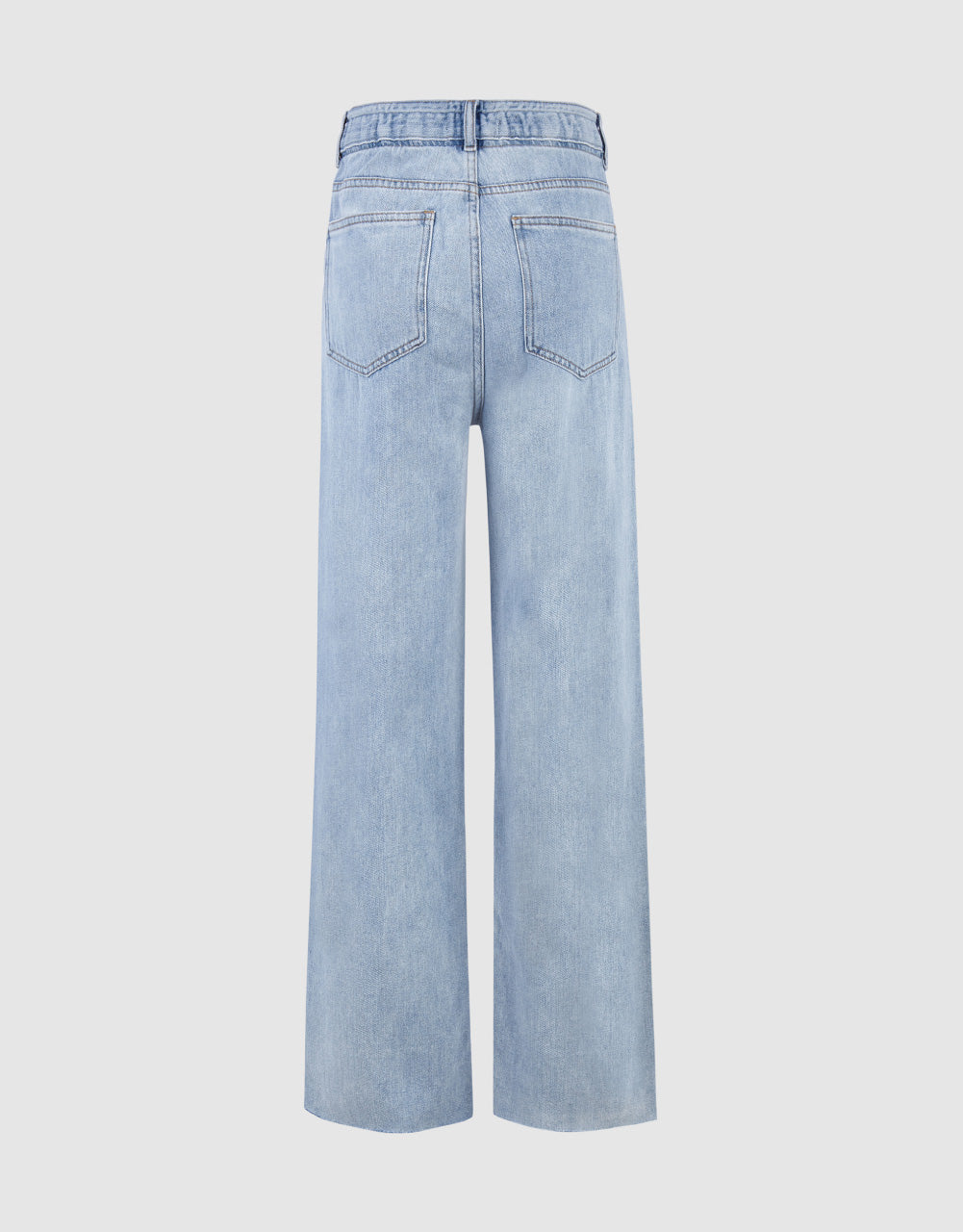 Raw Hem Straight Jeans