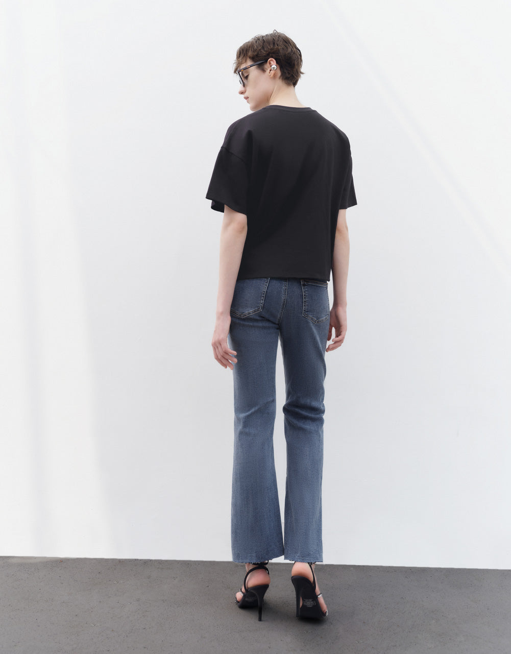 Mid-Waist Split Hem Flare Jeans