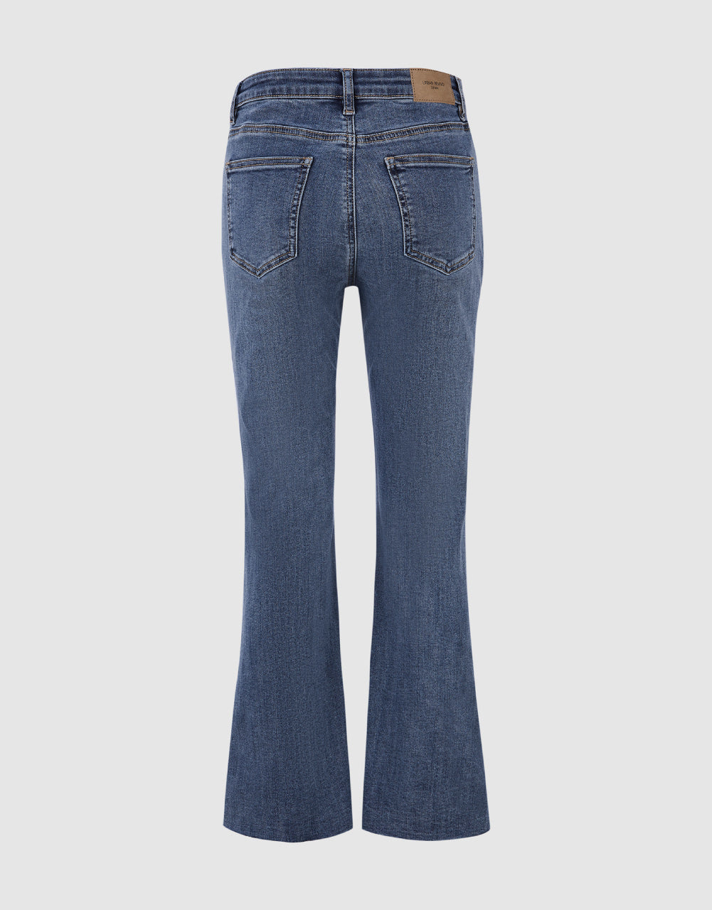 Mid-Waist Split Hem Flare Jeans