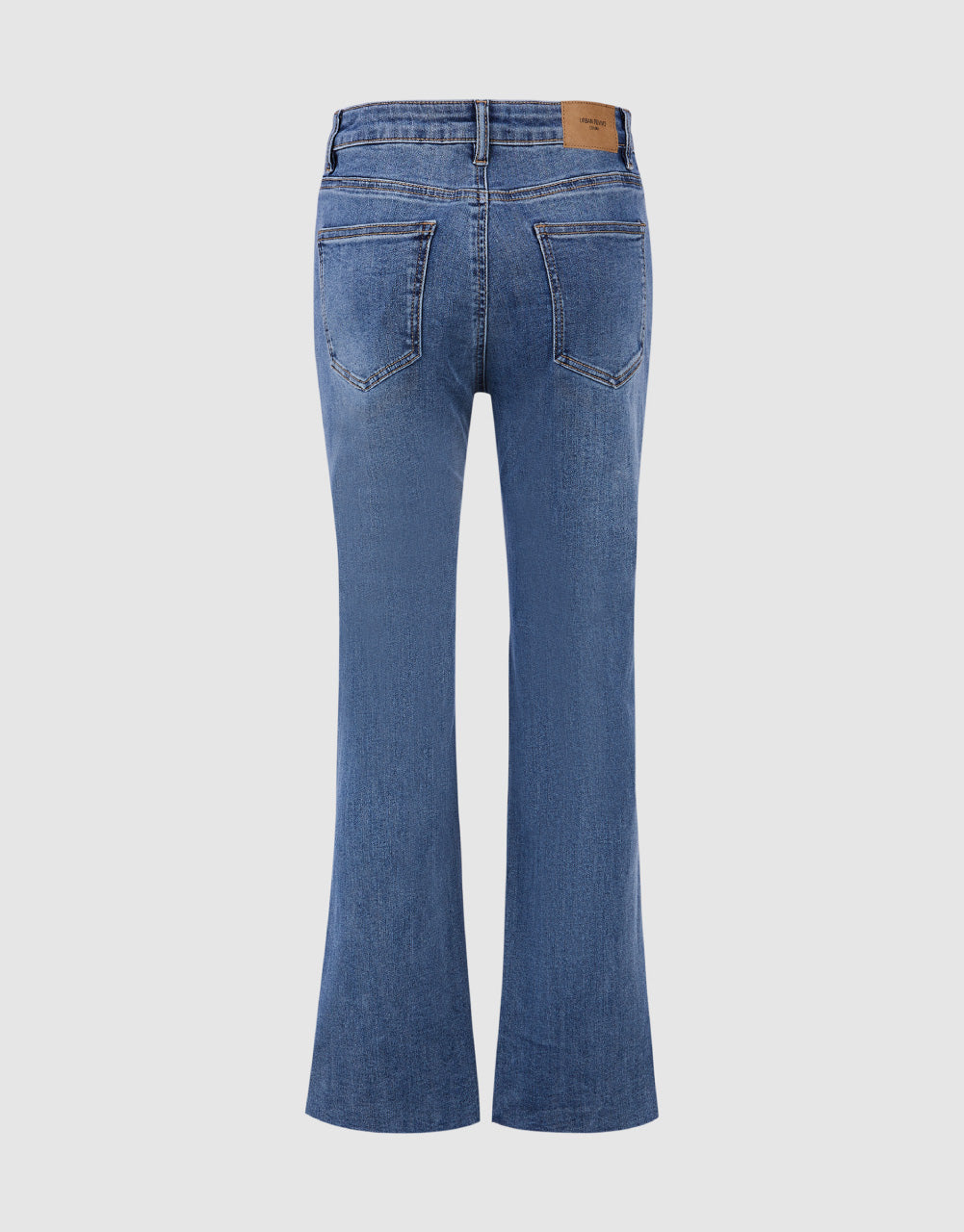 Mid-Waist Split Hem Flare Jeans