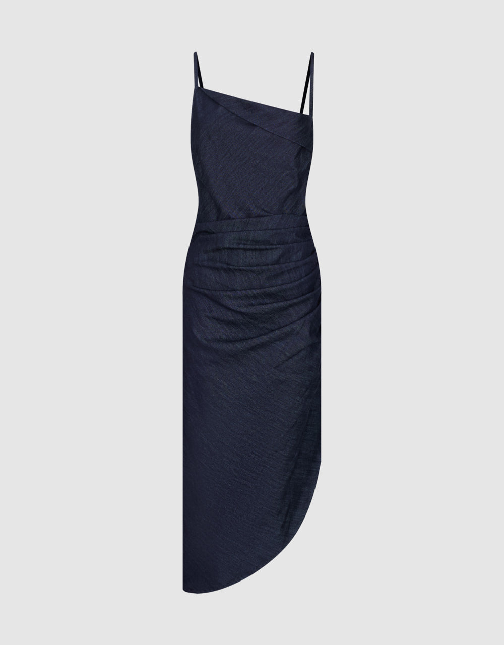 Asymmetric Off-Shoulder Denim Dress