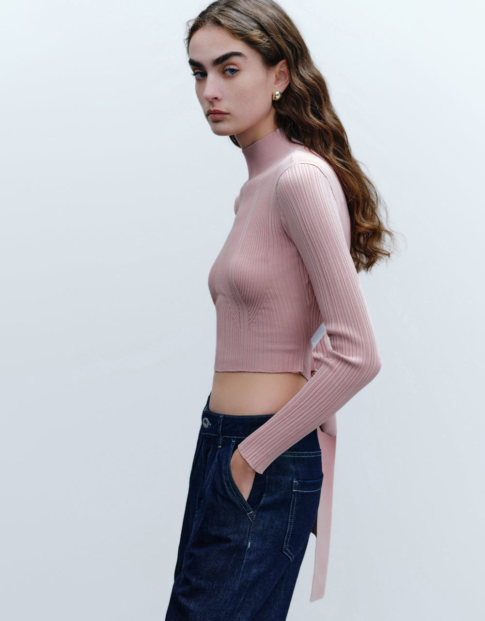 Turtle Neck Knitted T-Shirt