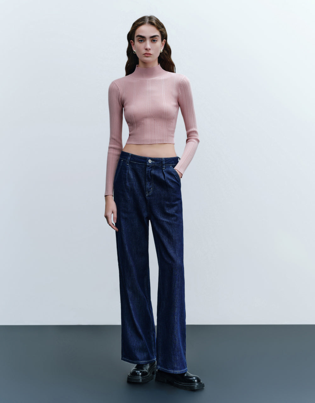 Turtle Neck Knitted T-Shirt