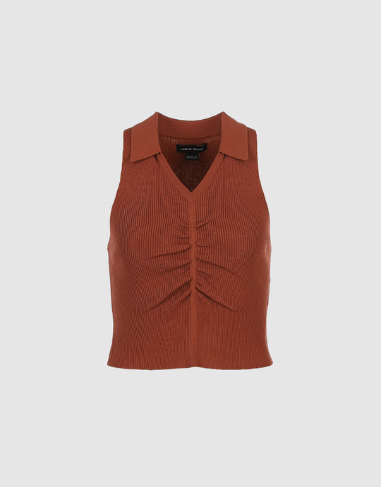 Sleeveless V-Neck Knitted Top