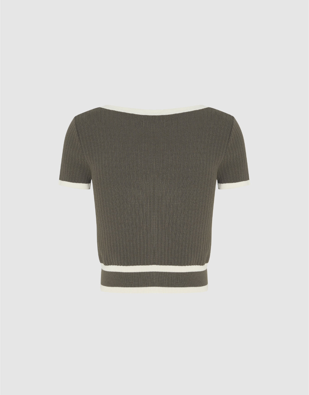 Square-cut Collar Knitted Cardigan