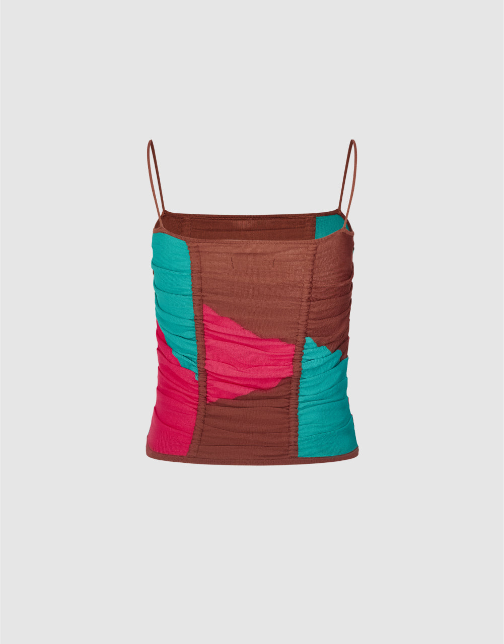 Colorblock Square-cut Knitted Cami