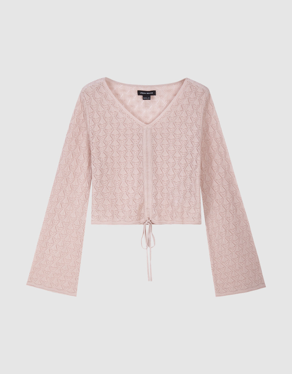 Lace Up Front V-Neck Knitted Top