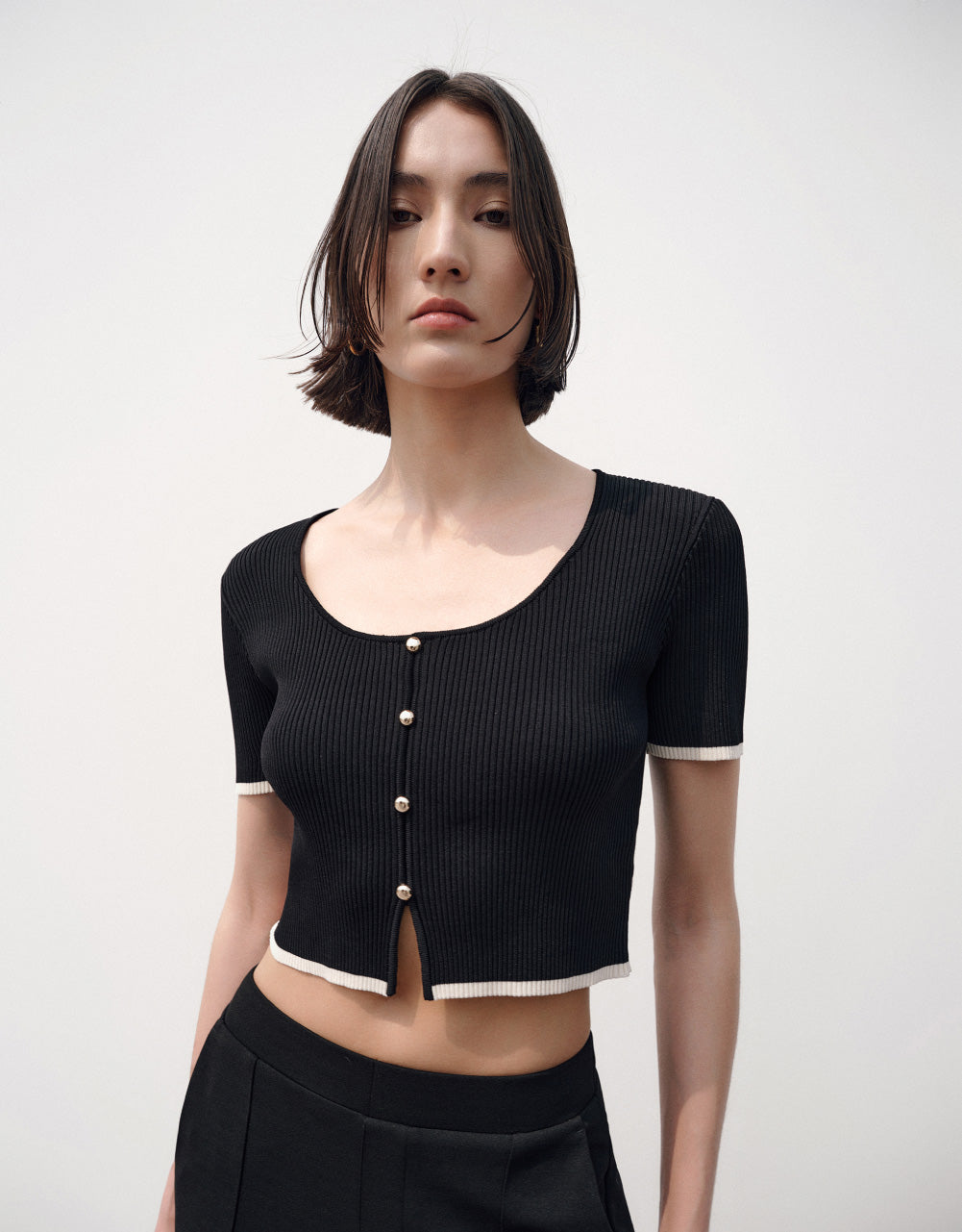 U Neck Knitted T-Shirt