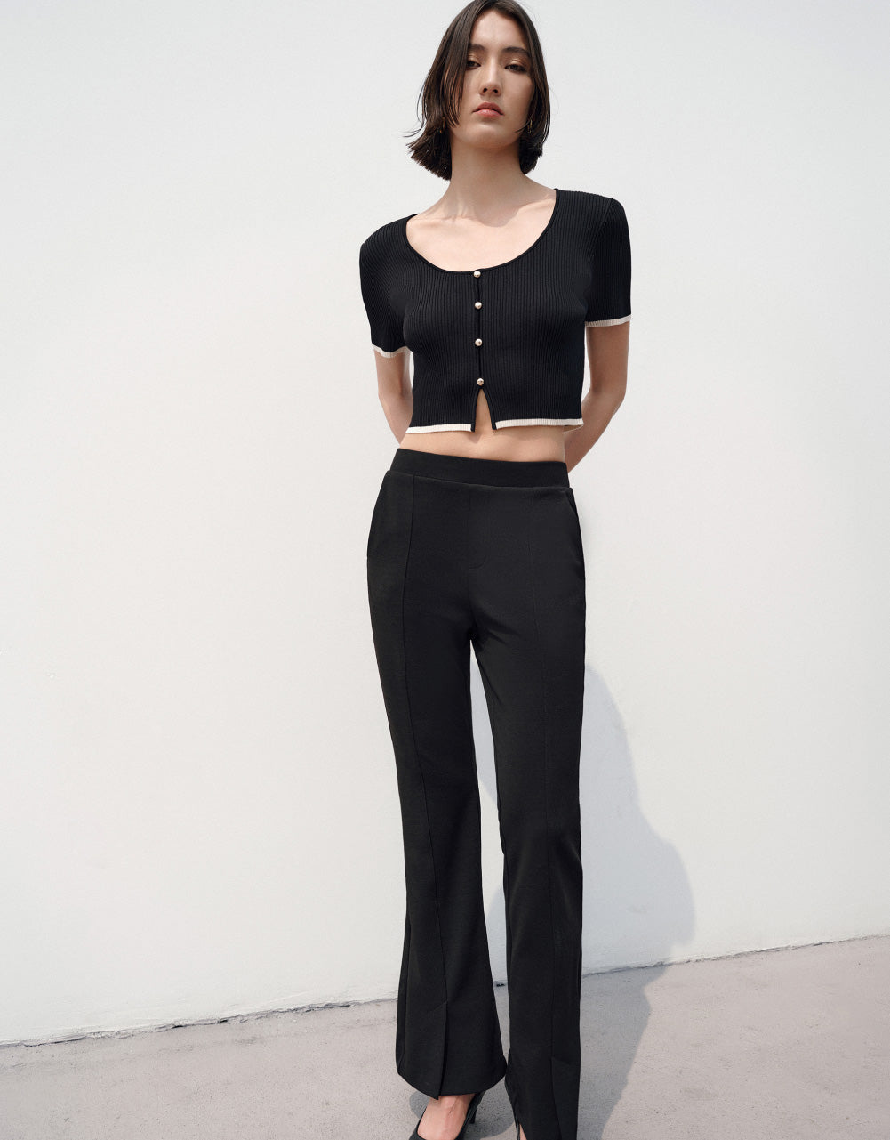 U Neck Knitted T-Shirt