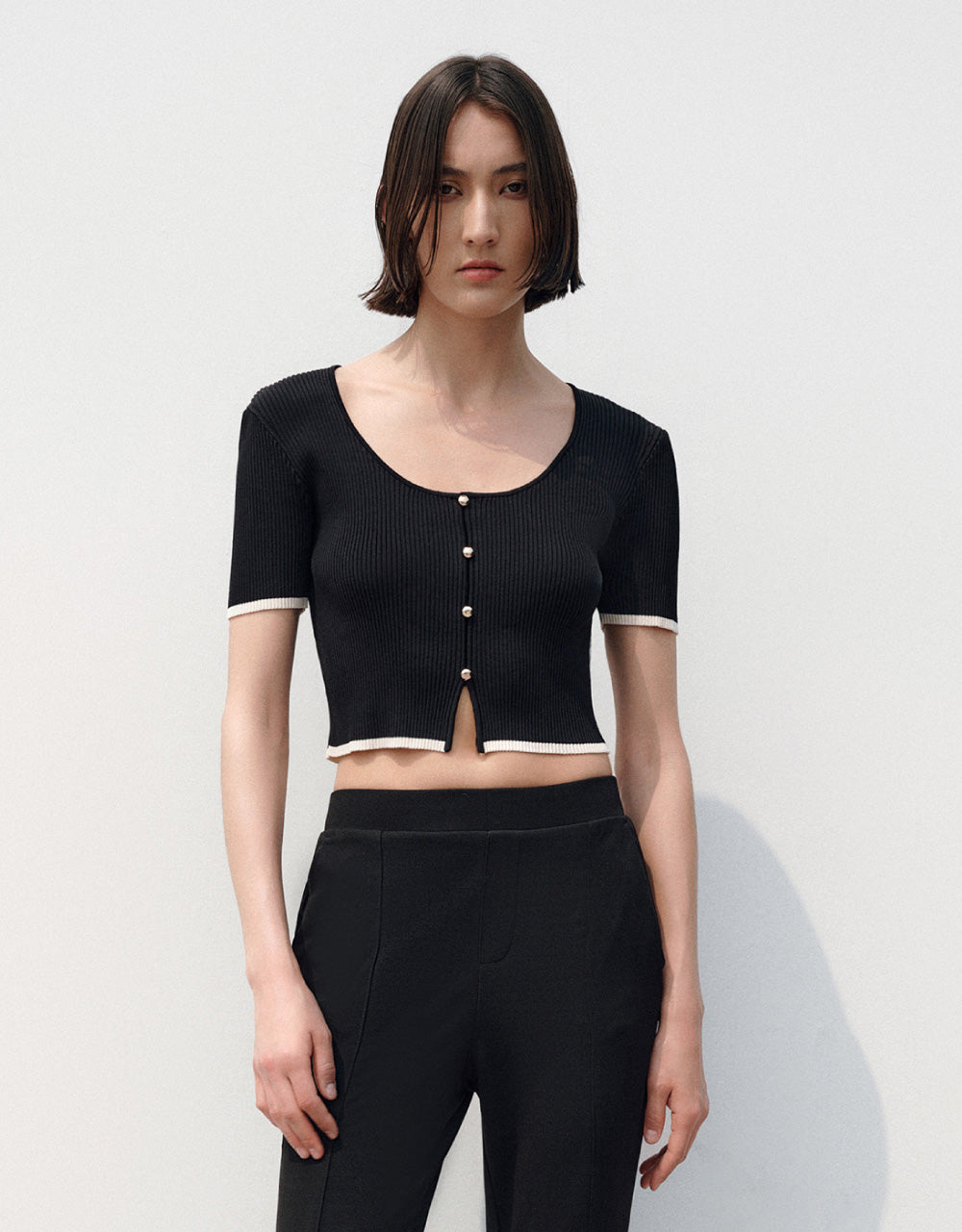 U Neck Knitted T-Shirt