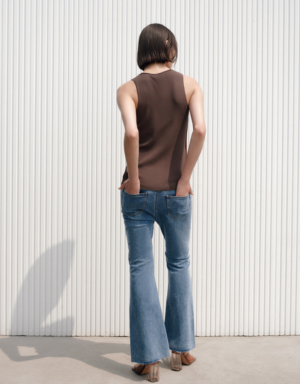2 In 1 Square-cut Collar Knitted Vest