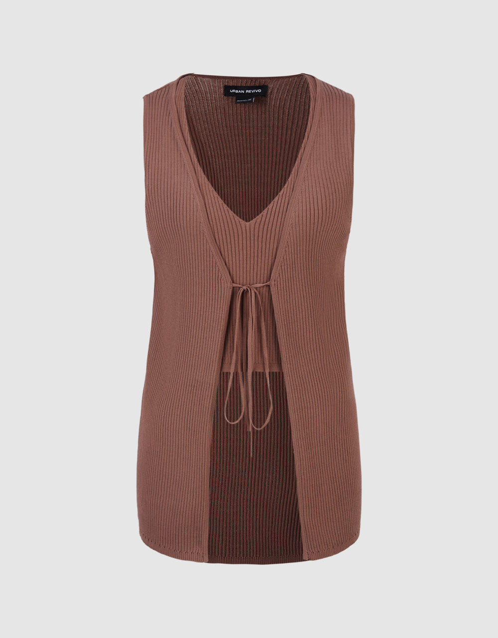 2 In 1 Square-cut Collar Knitted Vest