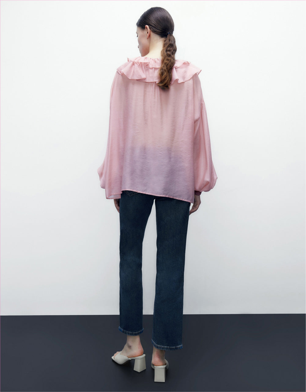 Drop Should Ruffle Lapel Shirt