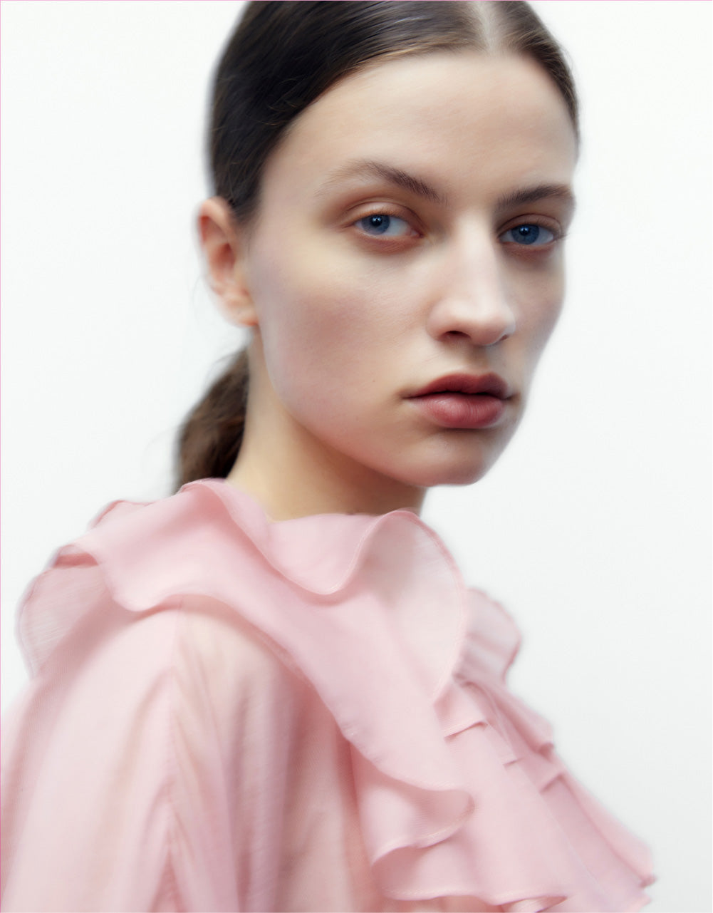 Drop Should Ruffle Lapel Shirt
