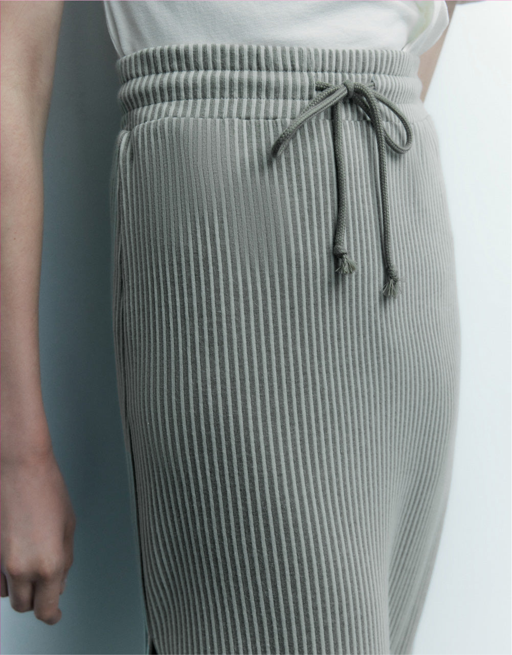 Drawstring Hem Midi Skirt