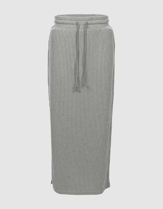 Drawstring Hem Midi Skirt