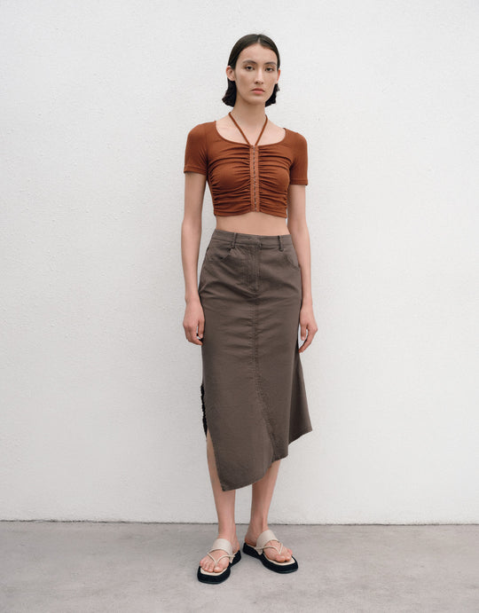 Split Hem A-Line Skirt