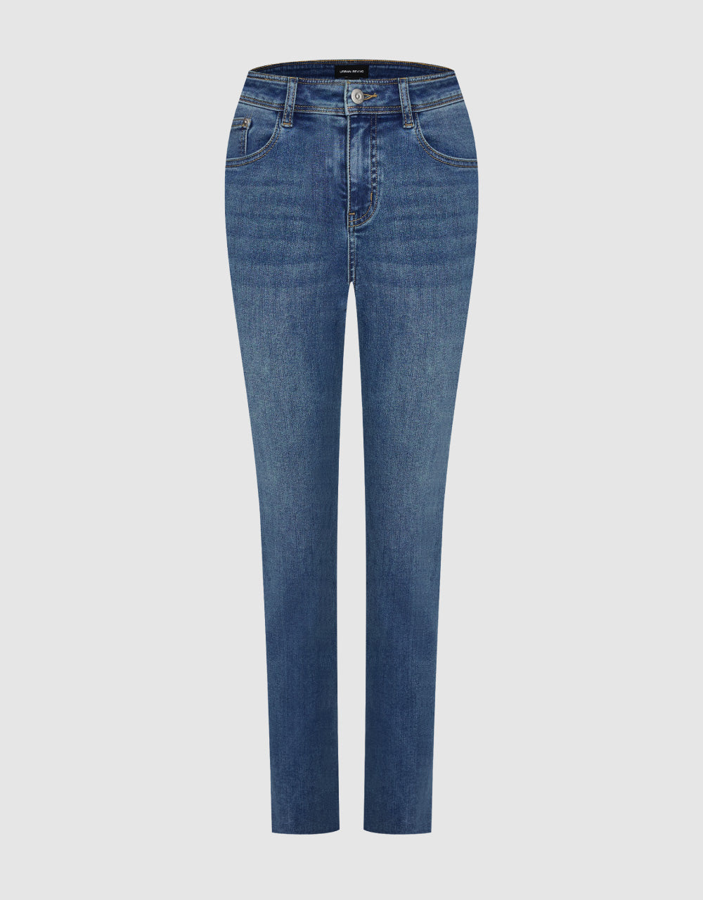 Raw Hem Straight Jeans