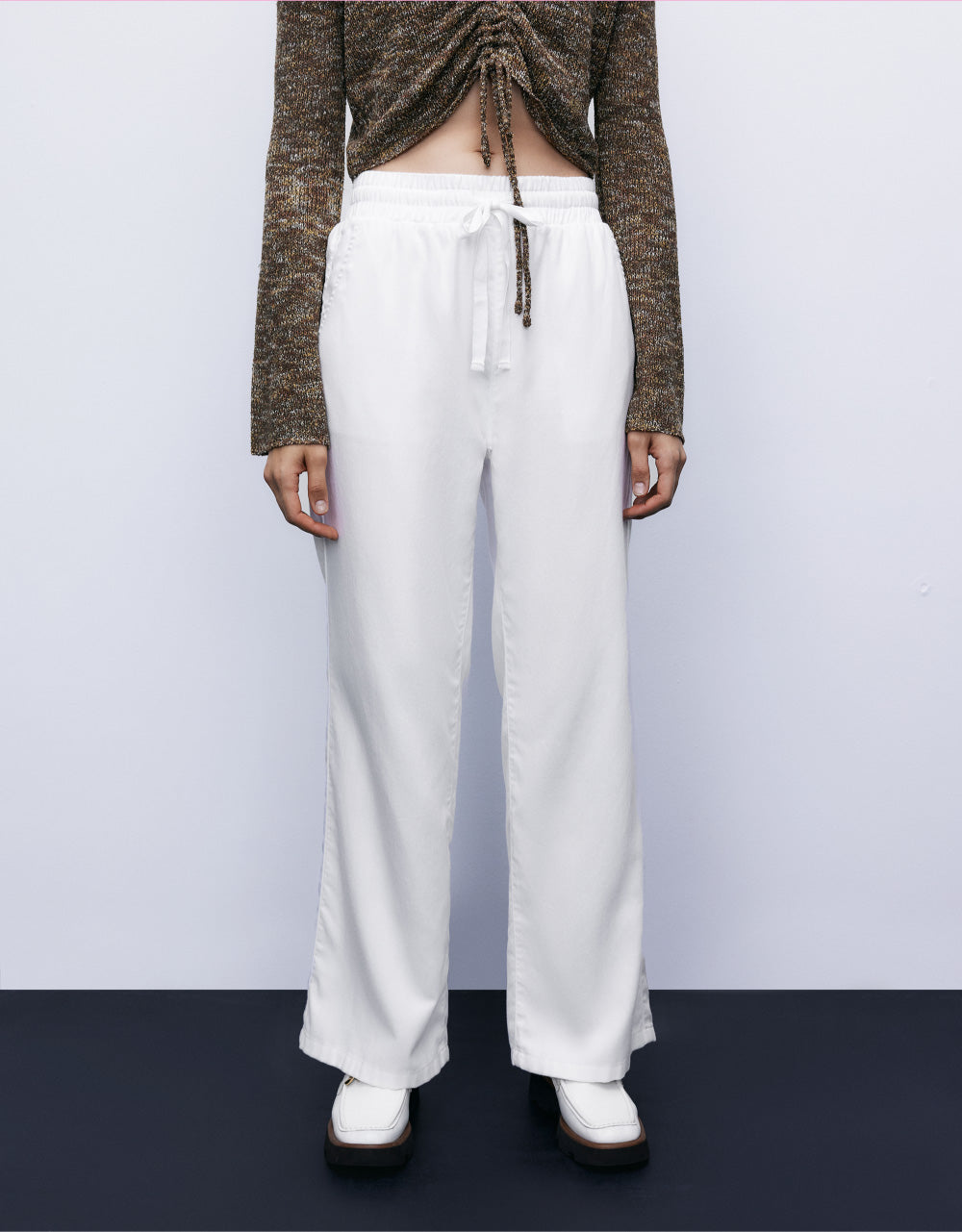 Cotton Wide-Leg Jeans