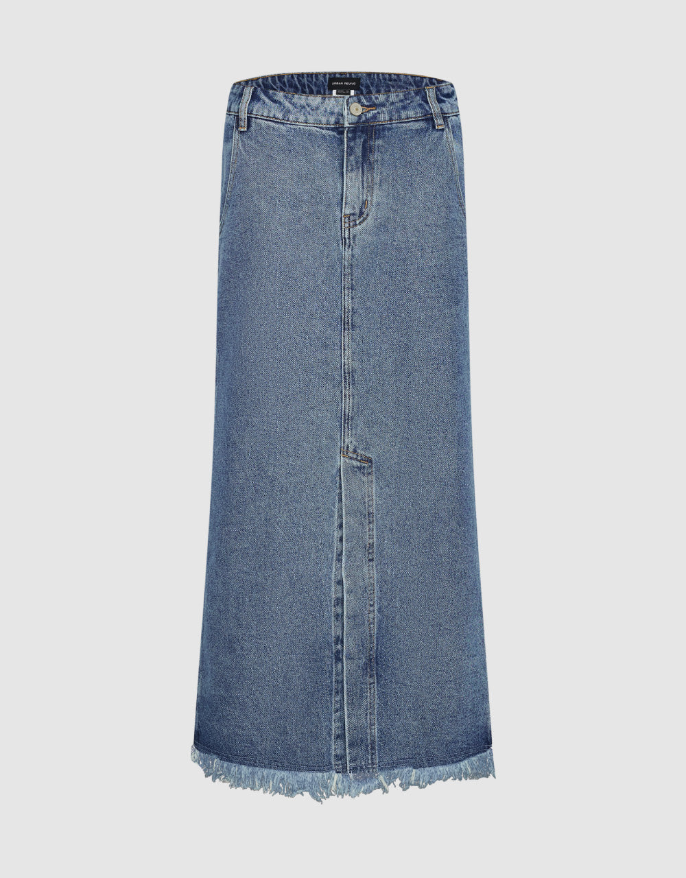 Midi A-Line Denim Skirt