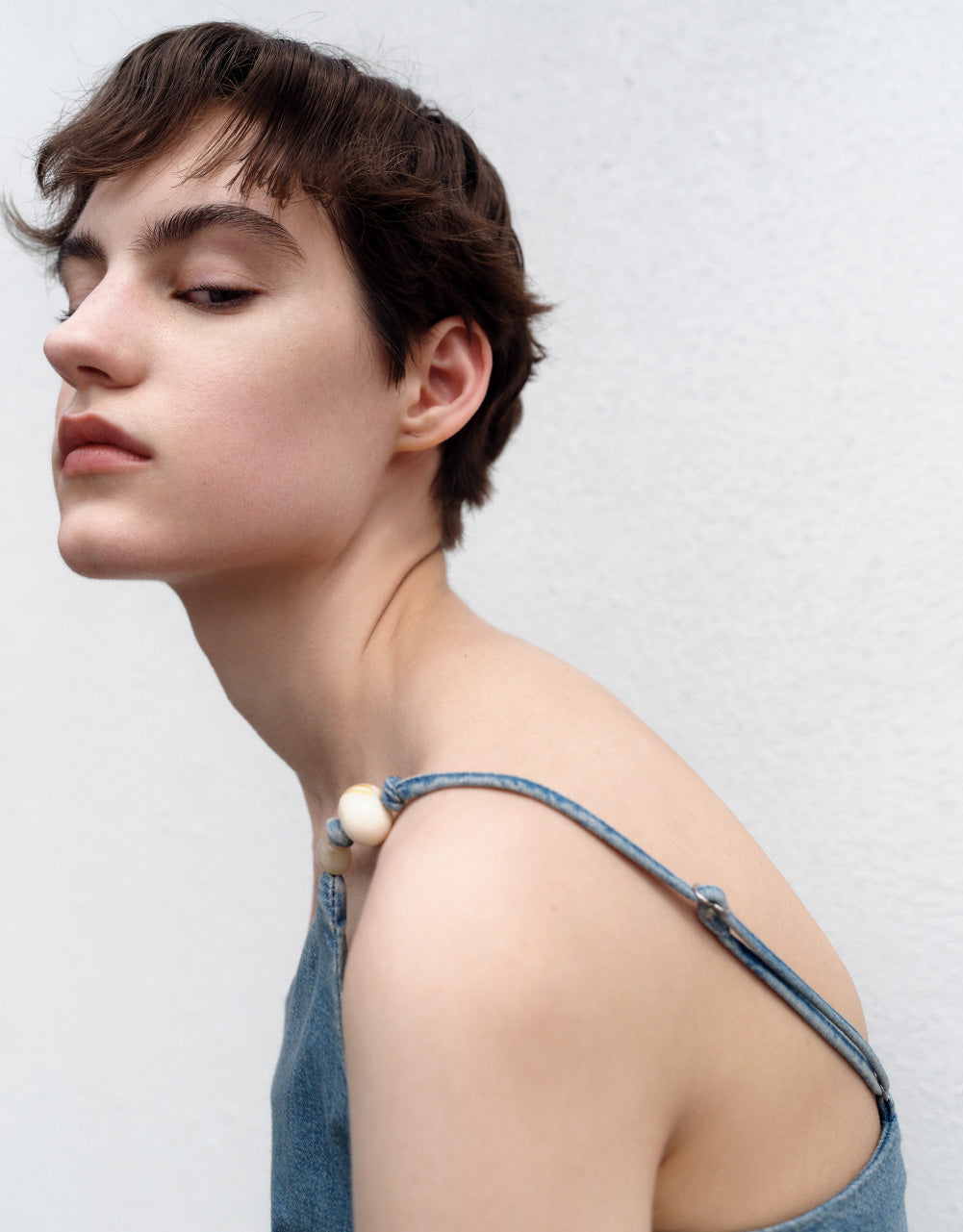 Asymmetric Denim Cami Top