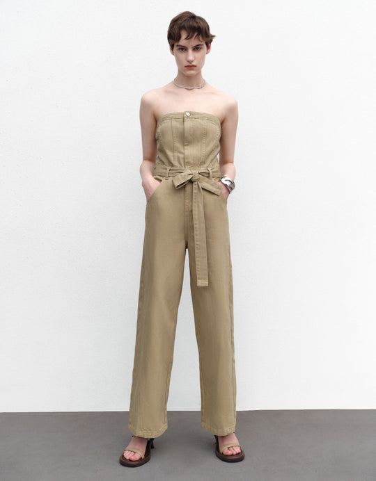 Denim Jumpsuits With Belt