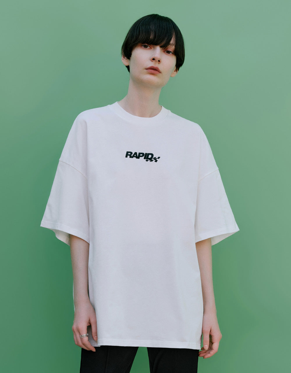 Racer Drop Shoulder Sleeve Loose T-Shirt